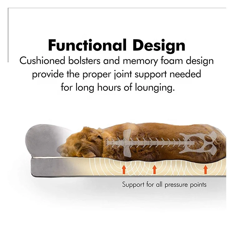 Роскошный моющийся большой ортопедический диван для домашних животных из пены с эффектом памяти, роскошная кровать для собак