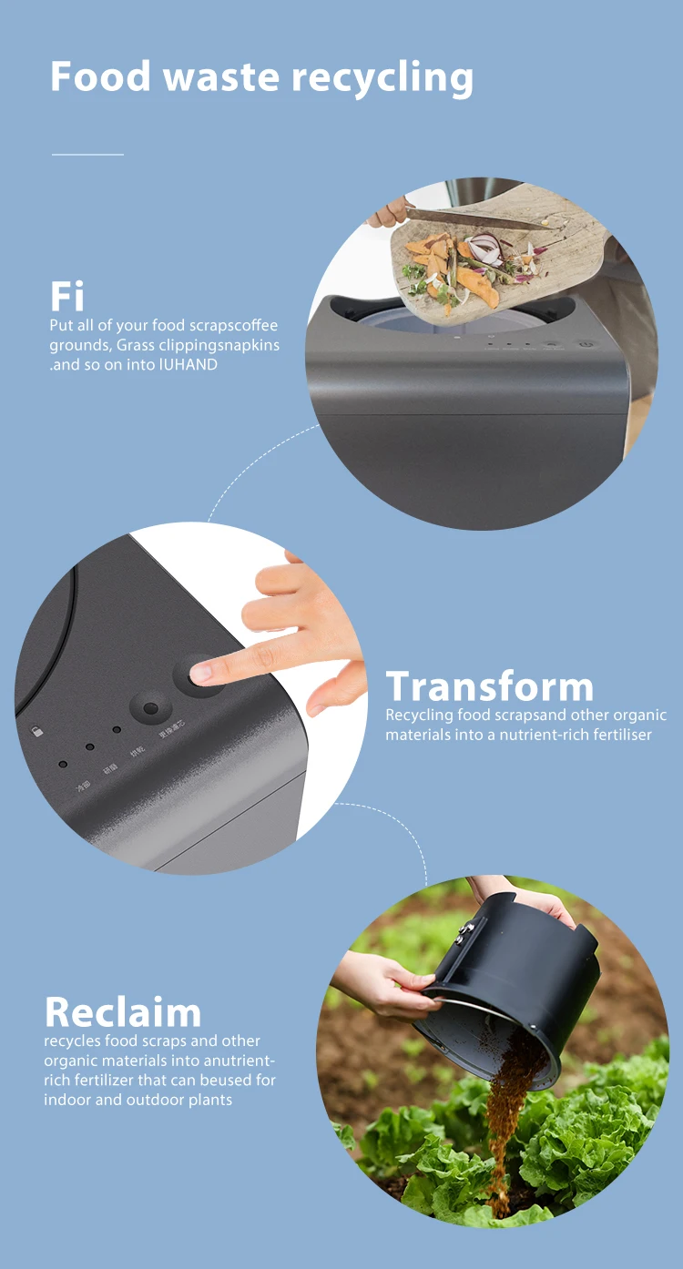 ETL Food Waste Composting Recycling Machine Compost Making Machines Food Waste Disposer