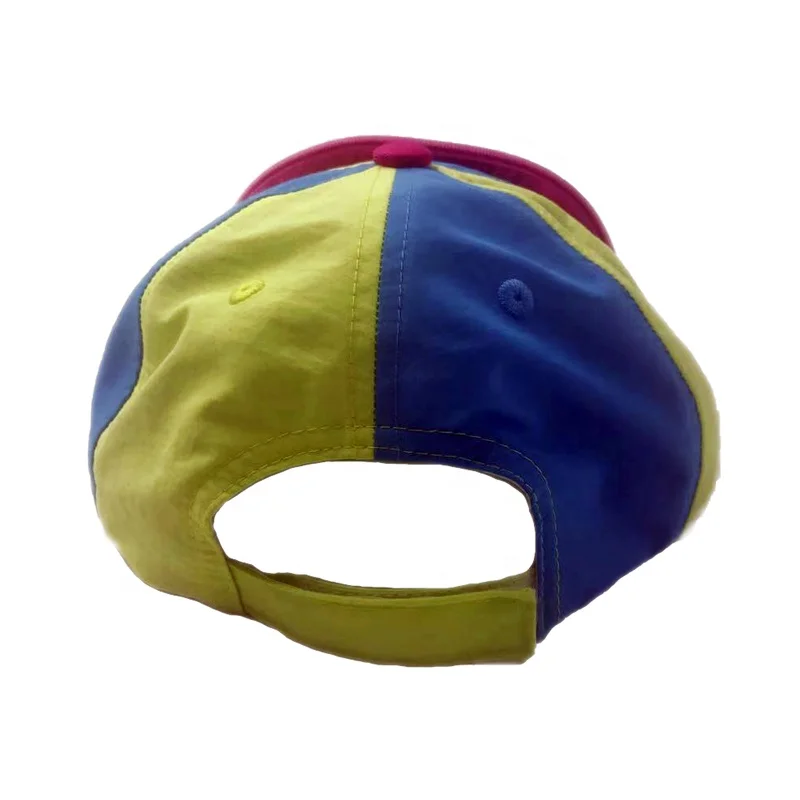 Мягкая быстросохнущая нейлоновая многоцветная самоупаковываемая бейсболка с передним карманом и плоскими полями