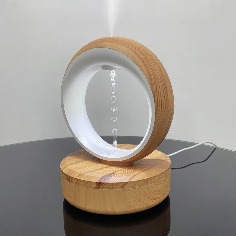 Desktop electric 680ml LED atmosphere light ultrasonic cool mist levitating water drop intelligent anti gravity air humidifiers