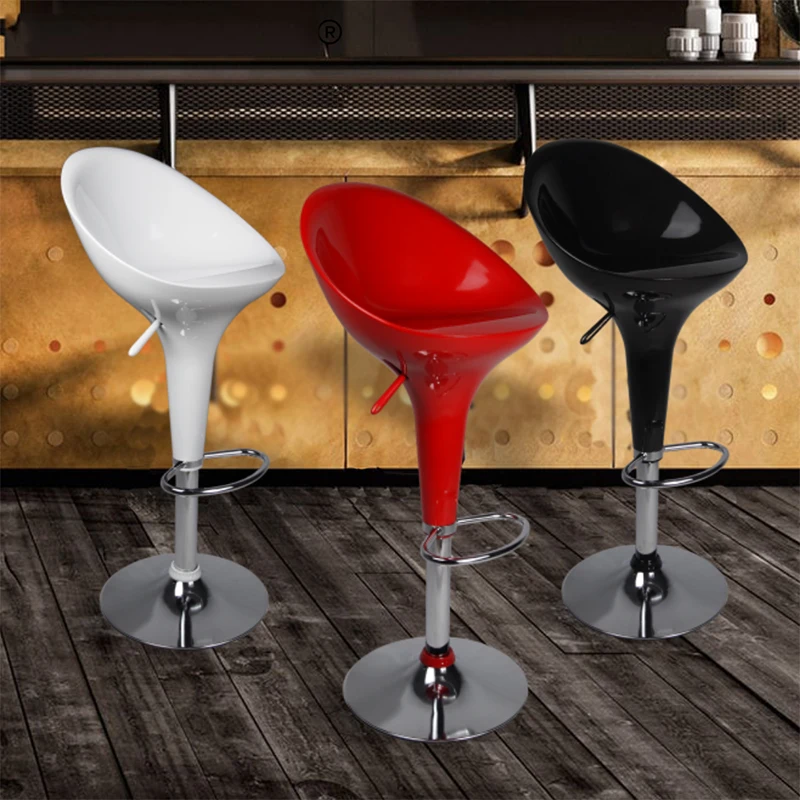 Customized High Quality Hydraulic Lifting Rotating Red Abs Plastic Bar Stool