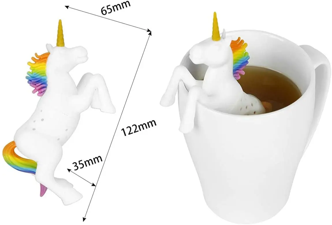 6 Creative Animal Tea Strainer Cute Tea Filter Includes Unicorn Owl Elephant Shark Squirrel Lemon Silicone Tea Infuser Set
