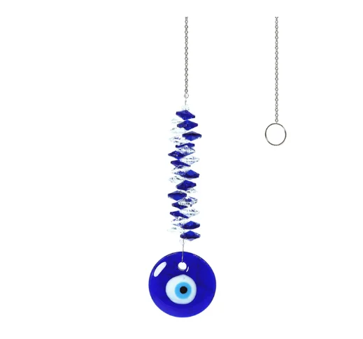 L149 Lucky турецкий греческий синий глаз с бусинами синий большой круглый амулет Мистик автомобиль кулон крафтовое украшение кулон