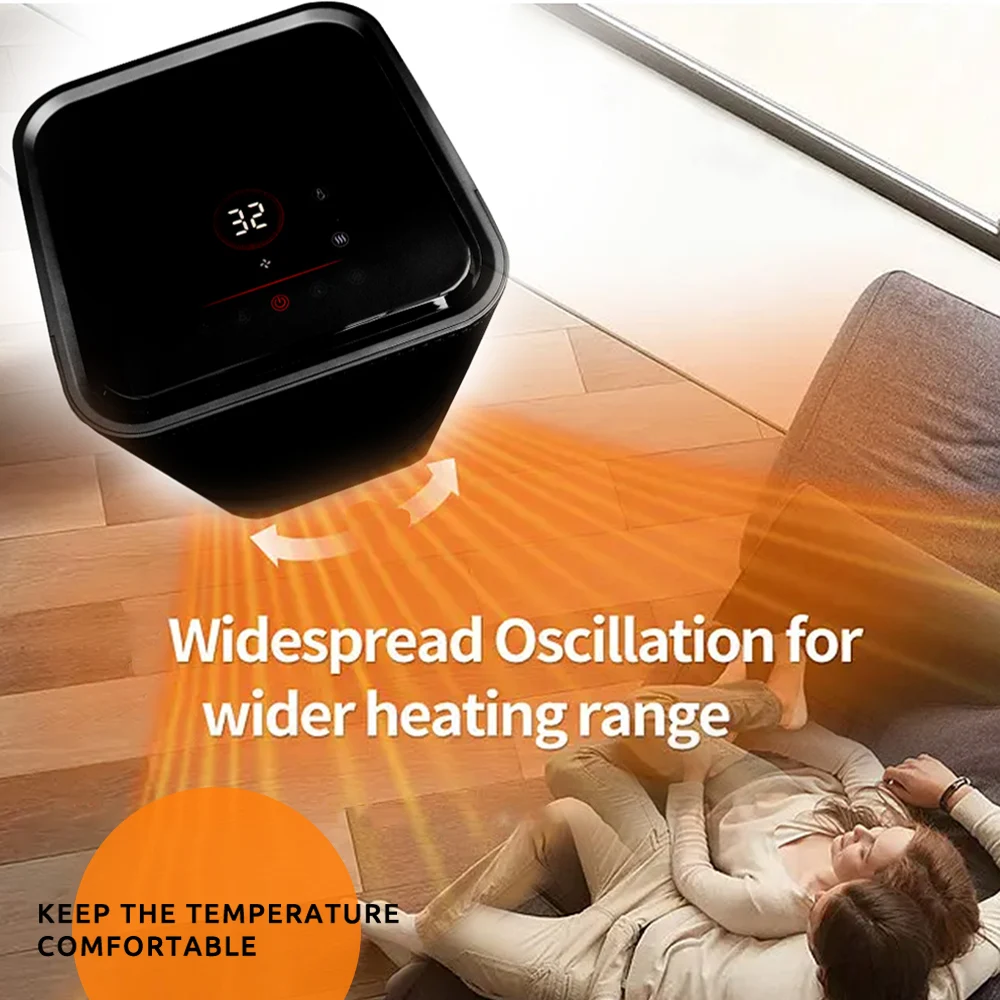 Space Heaters for Indoor Use Portable fan Heater 1500W PTC Electric Heater with remote Thermostat Fast Safe