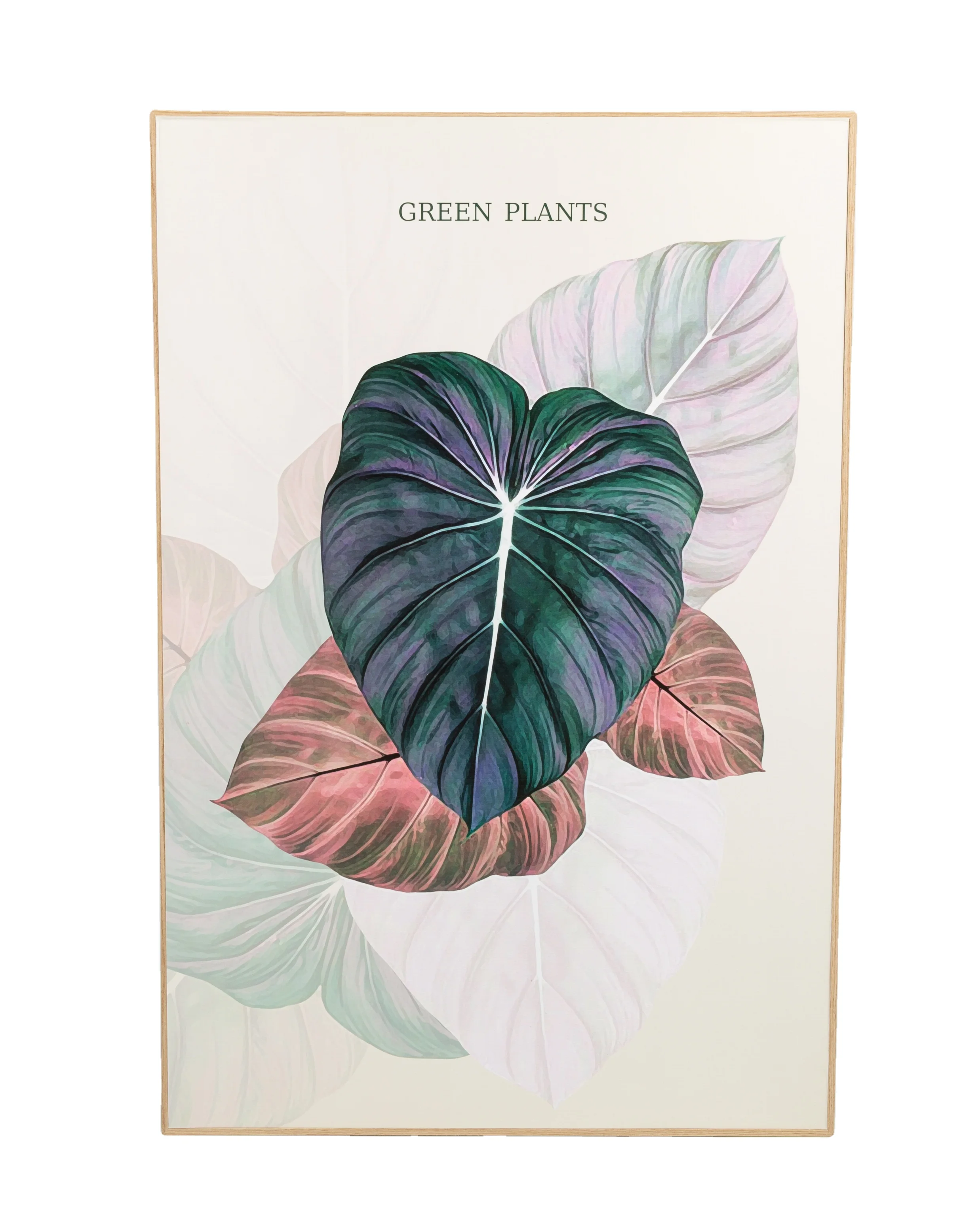 Best sales Hand painted modern design green plant leaves wall art frame painting abstract painting