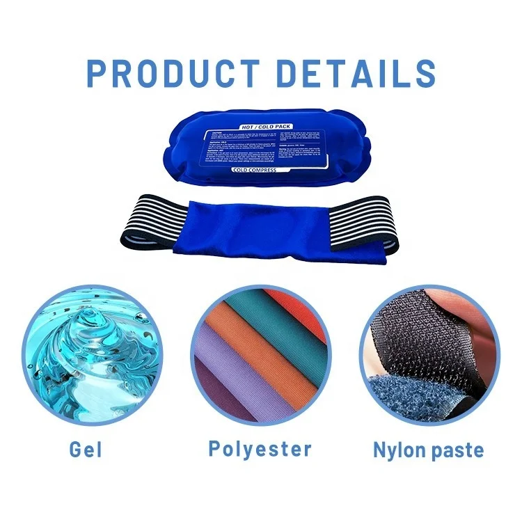 Waist Pain and Stress Relief Cold Hot Compress Therapy Gel Ice Washable Pain Relief Packs with PV/PVC Band