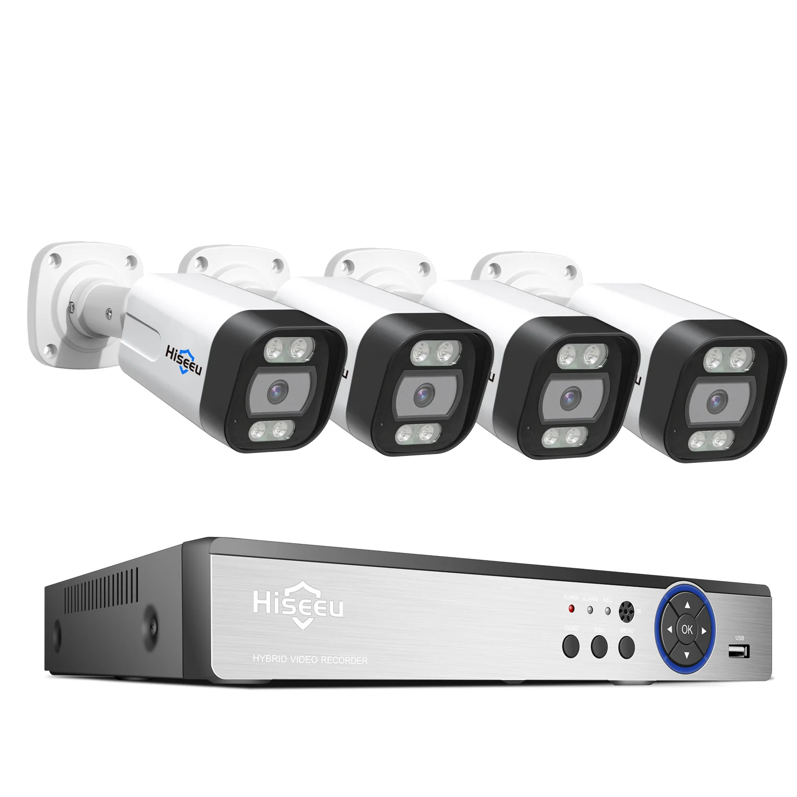 H.265 Two way audio 8MP 4CH Waterproof Wireless security kit system FOE CCTV camera nvr kit