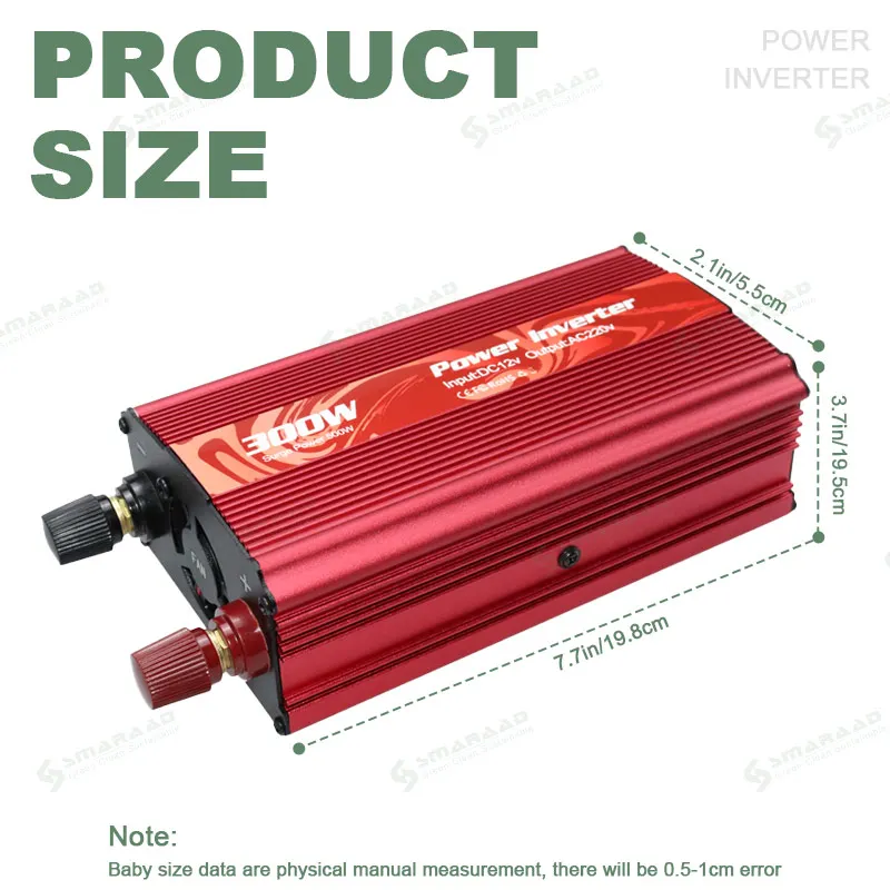 SMARAAD High Quality Portable 300W Vehicle Inverter DC 12V to AC 220V Sine Wave Improved Inverter & Converter