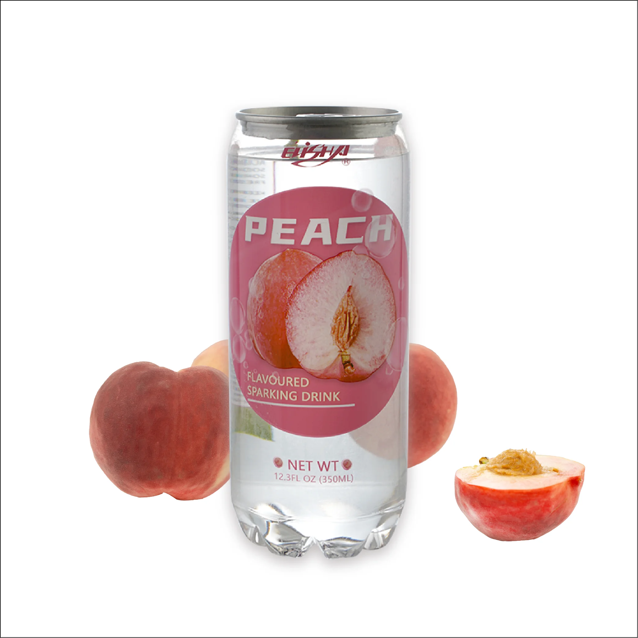 Asia Manufacturer Soft Drink 350ml Pet Can peach Fruit Flavor Soda Drink