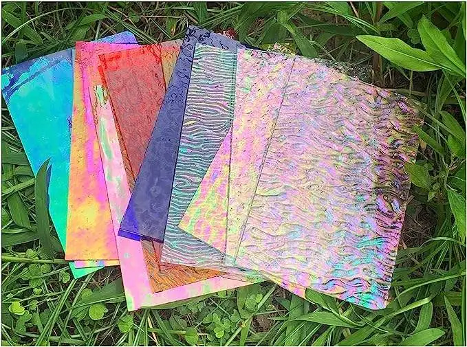 Wholesale Stained Glass Fine Quality Iridescent Stained colorful Glass Sheet 3mm for Hobby