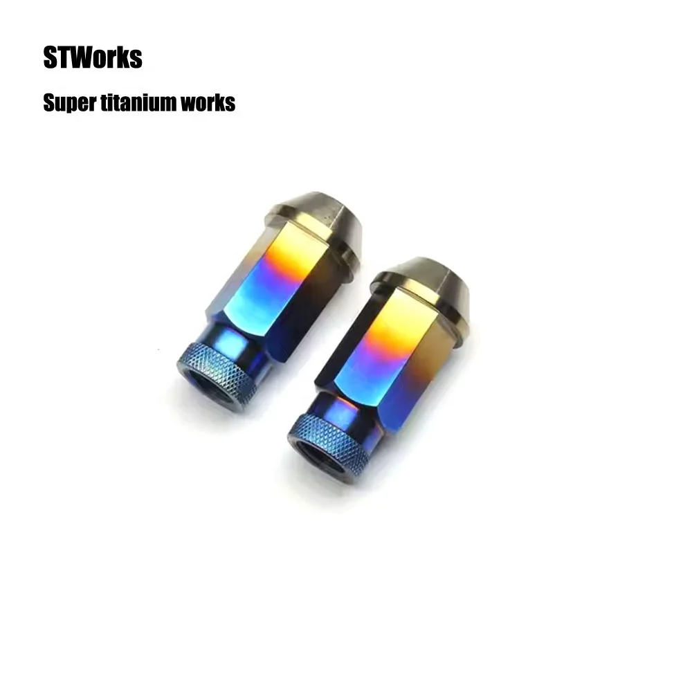 TC4 Titanium Wheel Lug Nut Custom M12 M14x1.25 Spiked Refit Auto Car Wheel Lug Nuts racing bolts