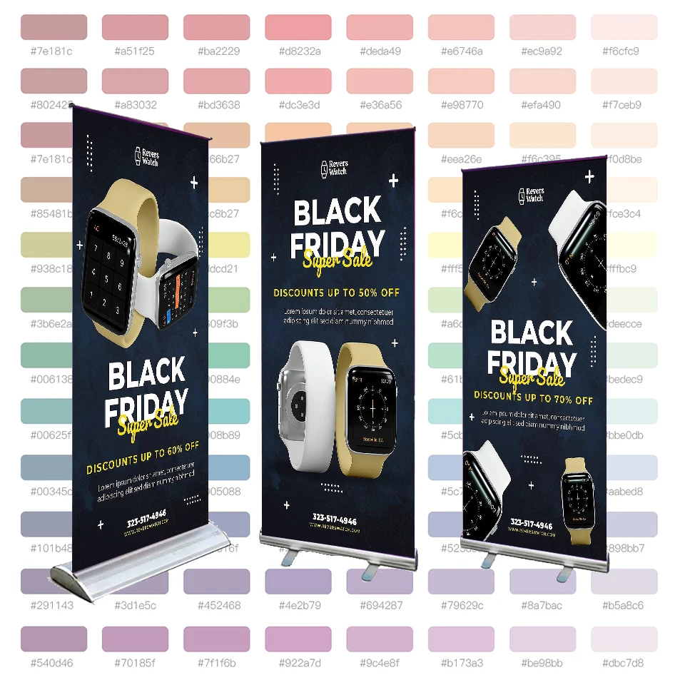 FEAMONT Aluminum retractable roll up banner stand printing 80*200cm pull up banner large size banner stand