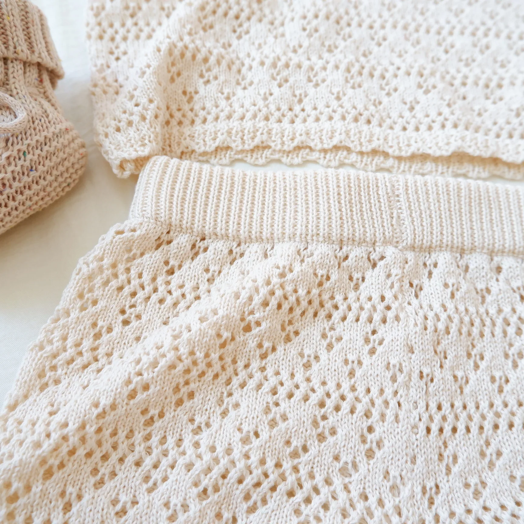 Hot Selling Summer Australian Baby Knit Clothing Set Cute Girls  Vest And Short