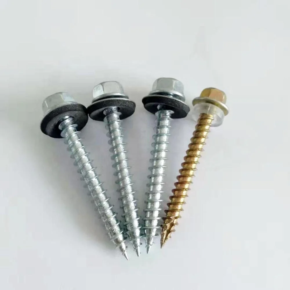 
EPDM washer zinc plated din 7504 hex head patta self drilling roofing screws 