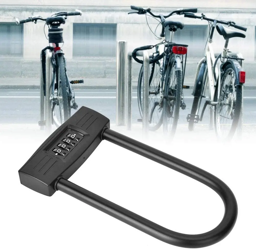 New Image Bike 4 Digit Security Coded  Anti Theft U-share Lock For Electric Bicycle Bike Accessories