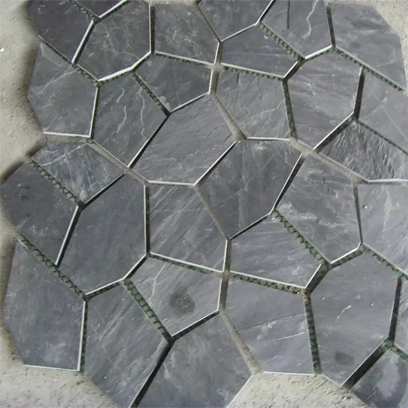 Natural Black Slate Split Garden Walkway Outdoor Landscaping Stone Paving Flagstone Pool Stone