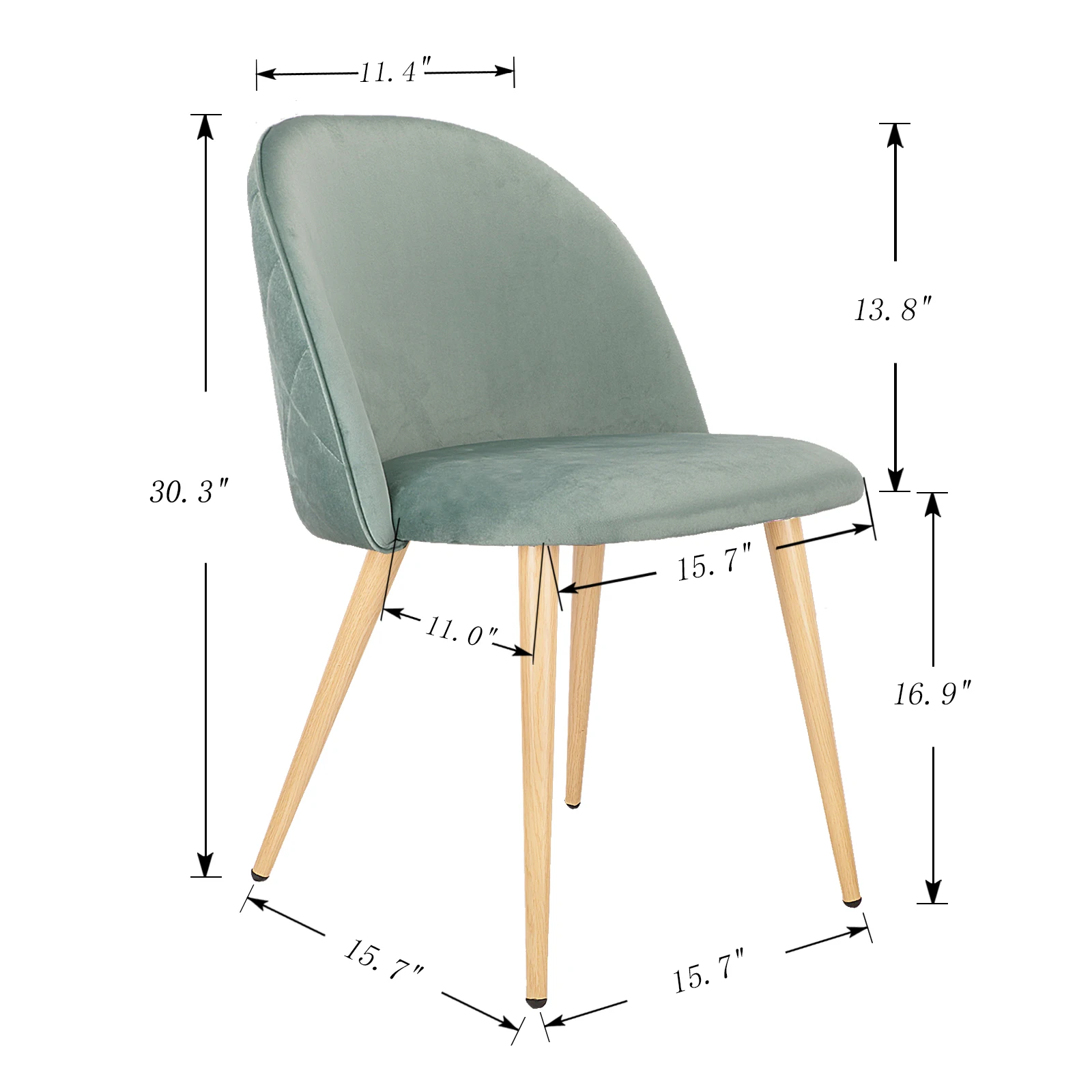 
Velvet Flannel Upholstered Dining Chair 