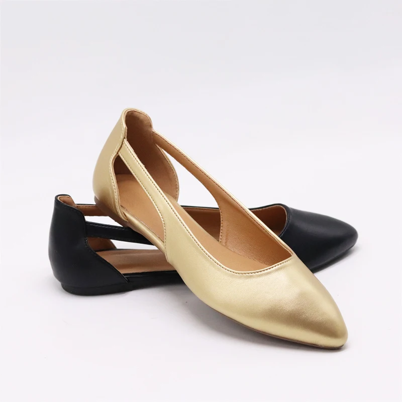 Plus Size 35-43 Women Flats Slip on Ballet Flats Candy Color Women Elegant Boat Shoes Black Loafers Faux  Shoes Women