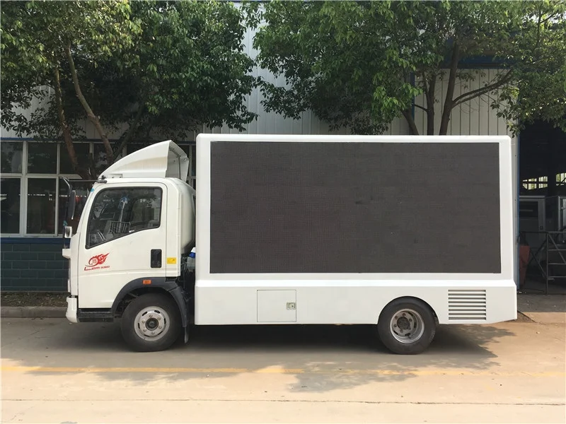 Полноцветный мобильный рекламный фургон 4x2 HOWO P6 P5