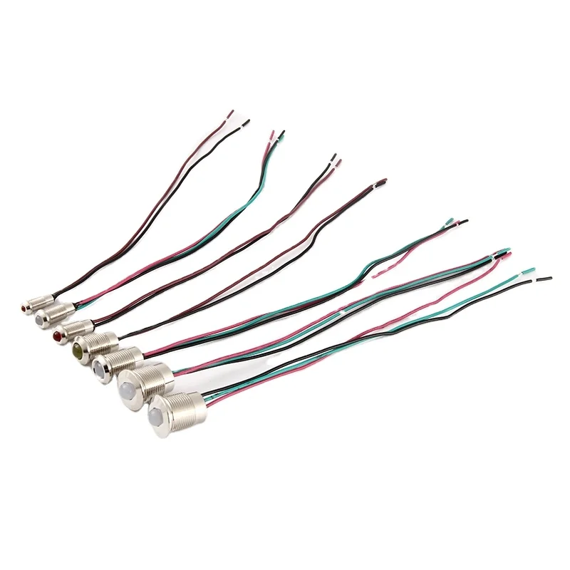 12v mini waterproof red green dual color led led metal signal indicator pilot dash light for motorcycle brake light flasher