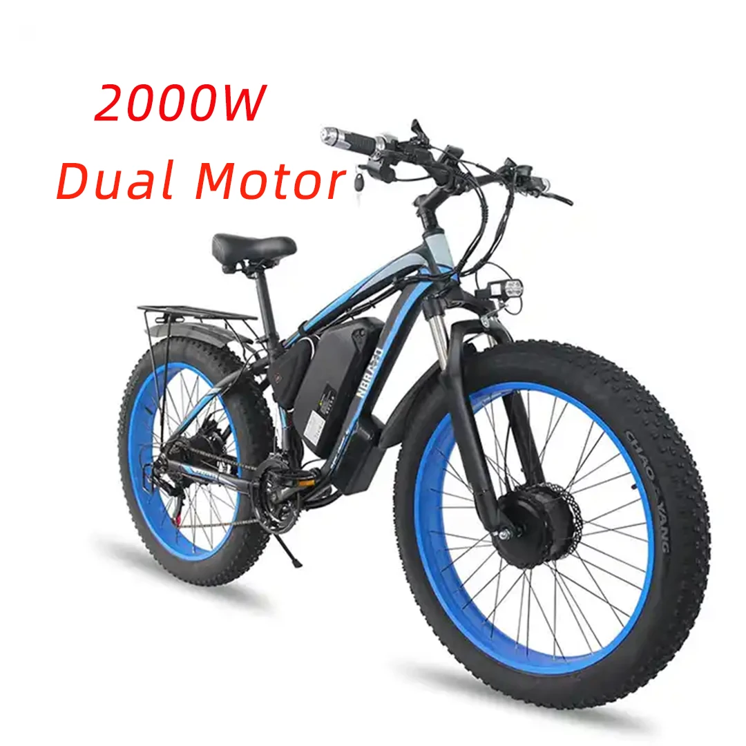 26 Inch 48v 17.5Ah 48V electric bike 2000w dual Motor Driven E Bike 26 * 4.0 Fat Tire High Speed 50-60km/h