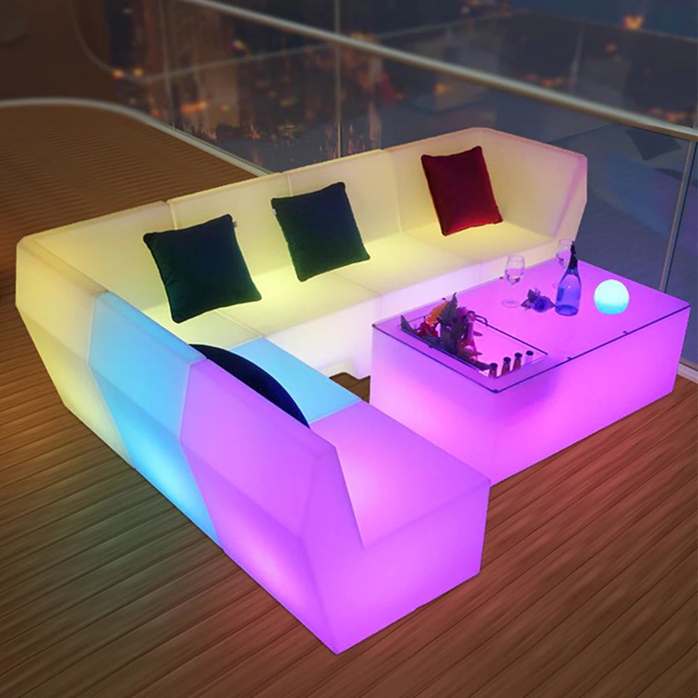 Party table LED sofa lamp Beach cafe Counter stool Mobile bar furniture Luminous sofa