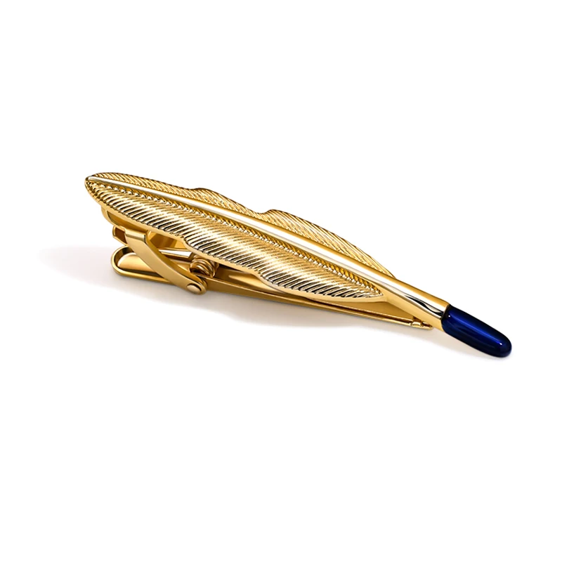 
Wholesale Personalized High Quality Metal Unique Design Tie Bar Gold Feather Tie Clip 