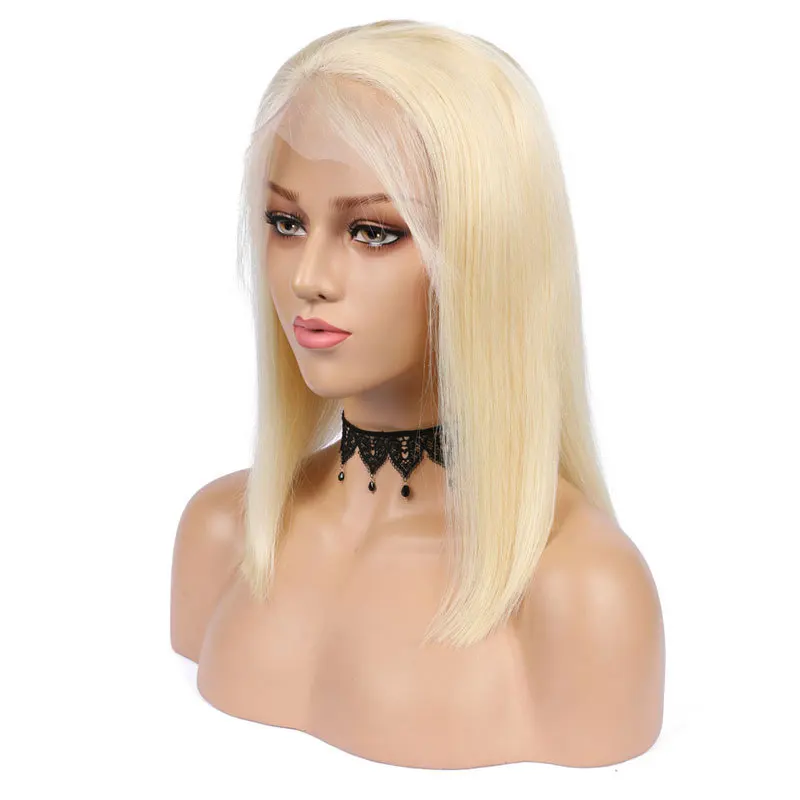 LINDAL 100 dropshipping lace brazilian remy raw hair wholesale 13x4 blond lace front 613 bob cheap virgin  human hair wig