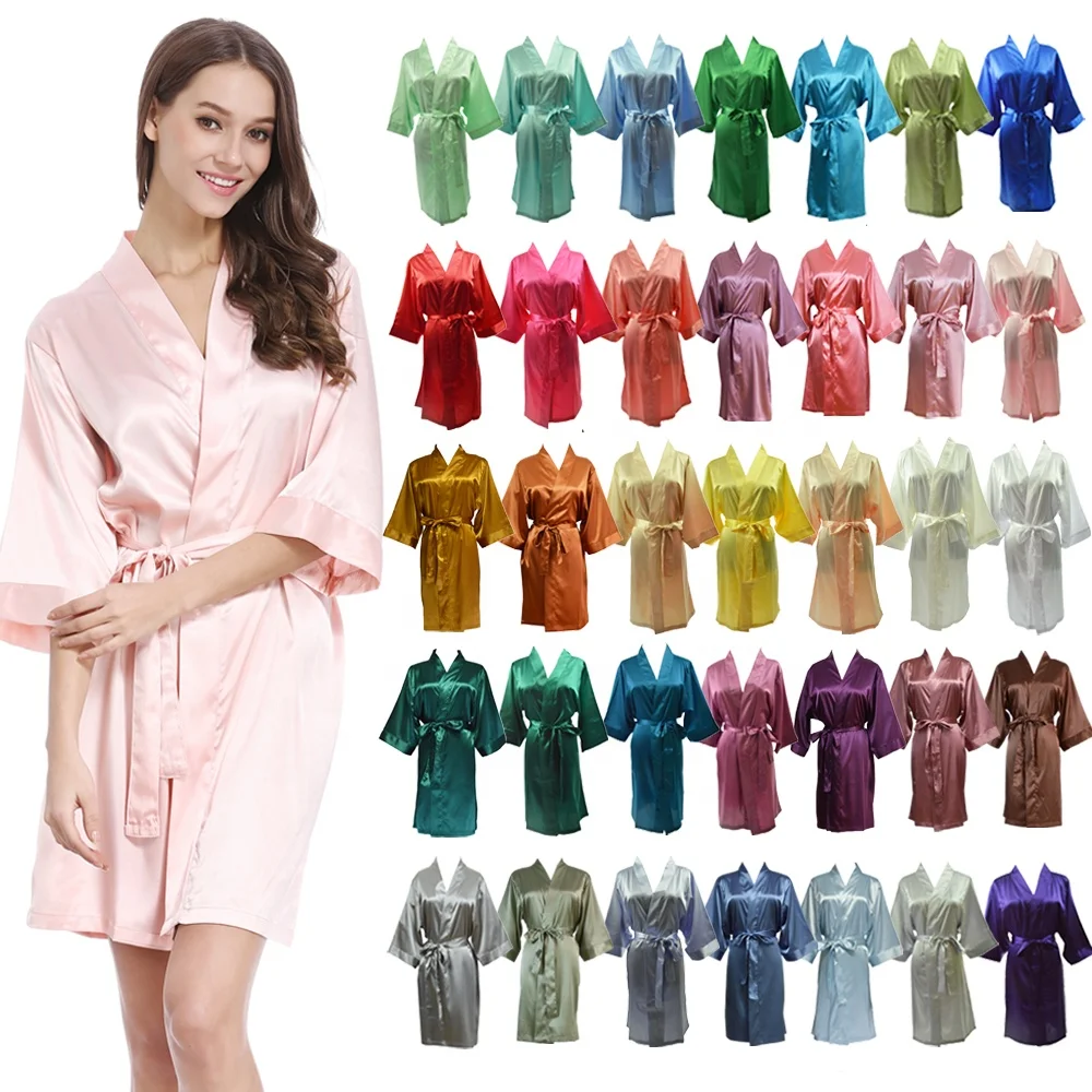 Высококачественные атласные шелковые халаты для женщин домашняя одежда невесты подружки свадебный душ атласная ночная рубашка