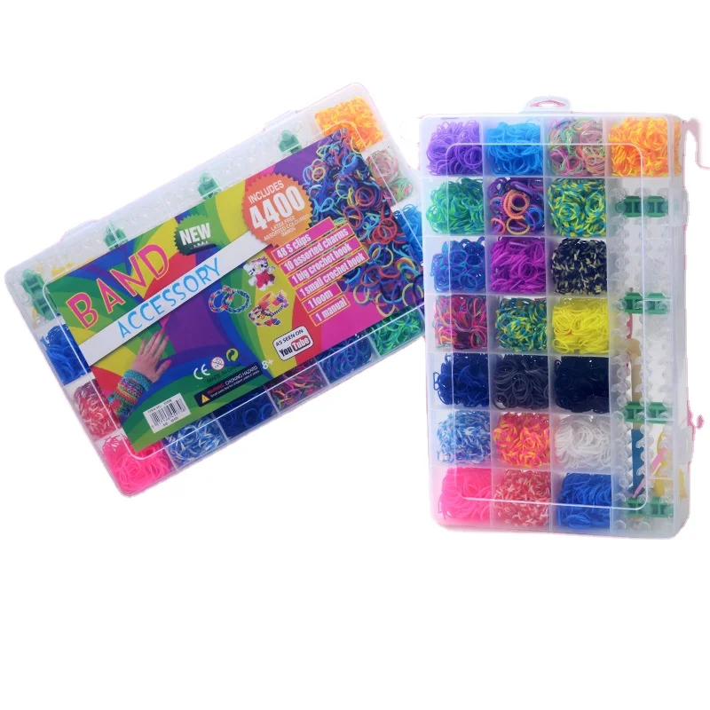 15 18 24 28 32 Multi Grids Loom Bands Kit DIY Rubber Band Kit Crafting Colorful Bracelets Children Weaving Toy