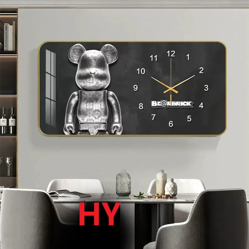 Factory direct sales living room luxury personalized creative mute crystal porcelain painting wall clock