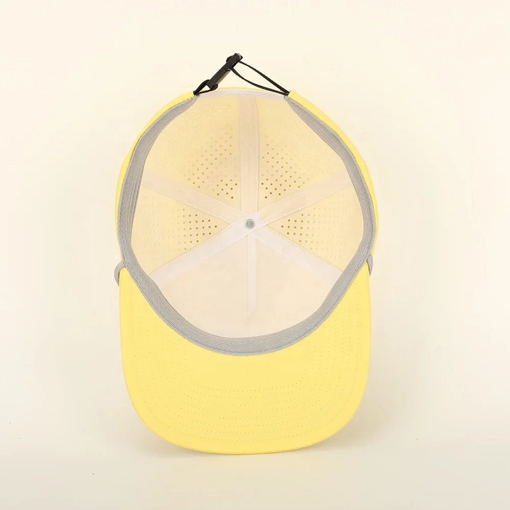 Wholesale Custom Patch Logo 5 Panel Polyester Rope Snapback Cap,Flat Brim Unstructured Gorras,Laser Cut Hole Perforated Hat