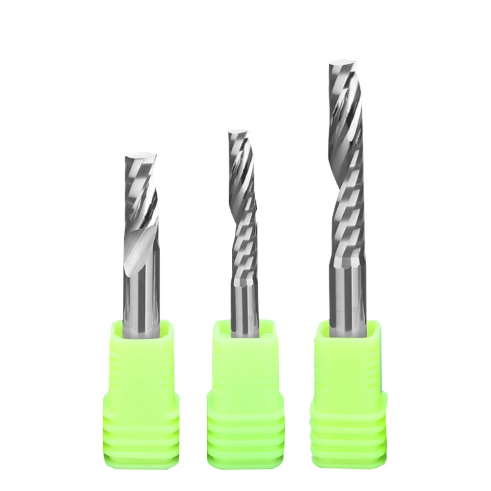 LAVIE 8mm 10mm 12mm PVC Acrylic Density board Wood cutter upward Right single flute end mill cutter cnc engraving carbide tools