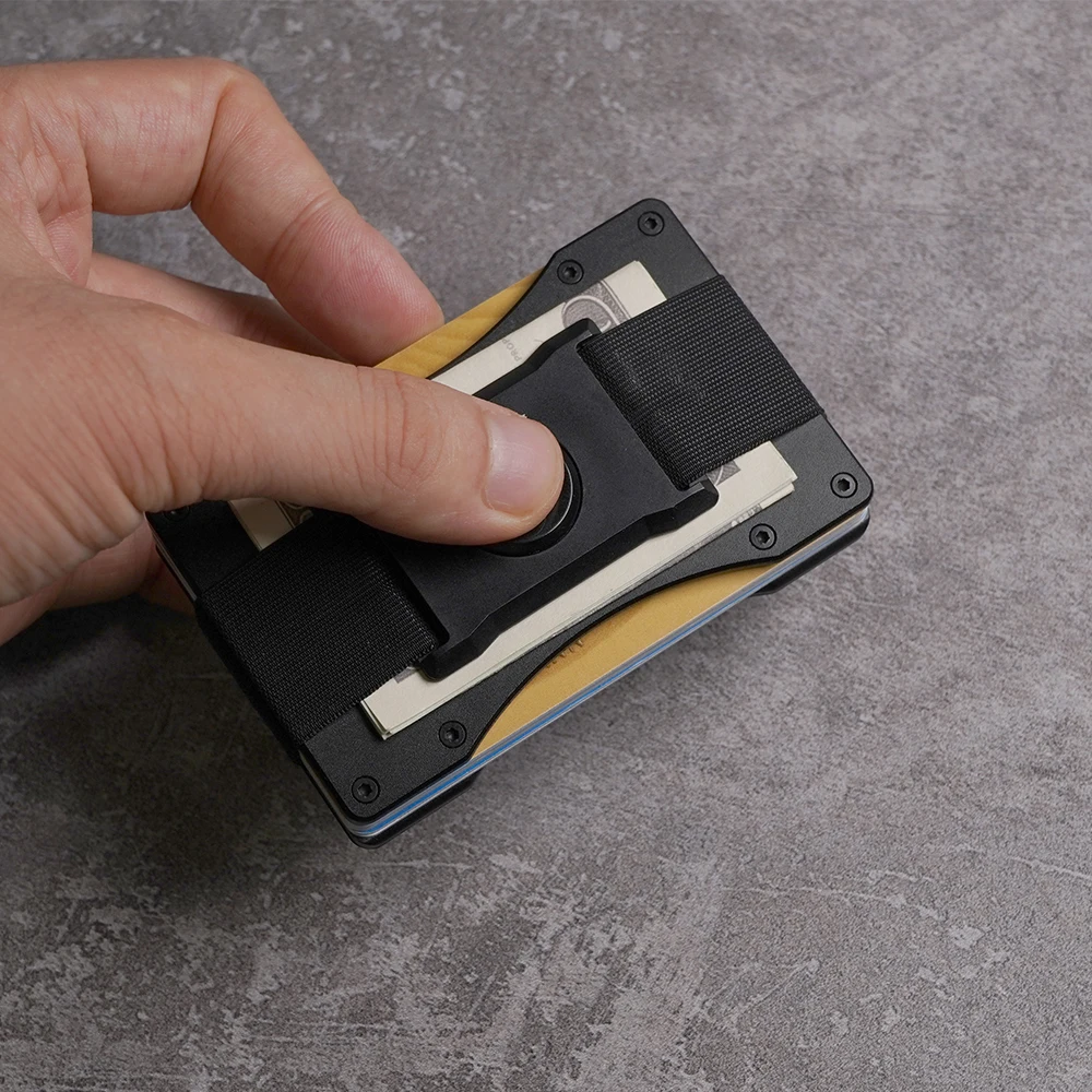 New Patent owner Aluminum Card Holder Wallet  Front Pocket Twistymania RFID Blocking Minimalist Gift Wallet for Men