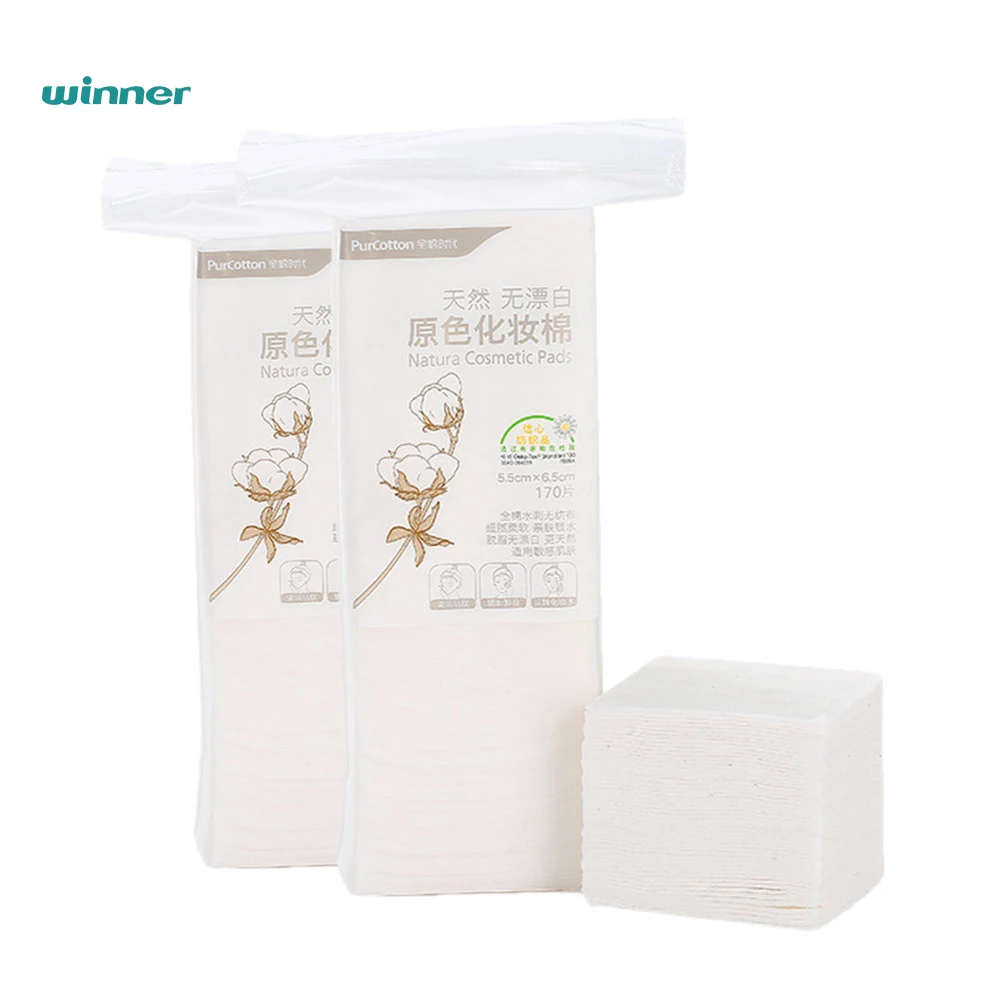 Facial Cotton Pads Squares or Round For Softener Application & Makeup Removal 100% Natural Super Soft Organic Cotton Pads
