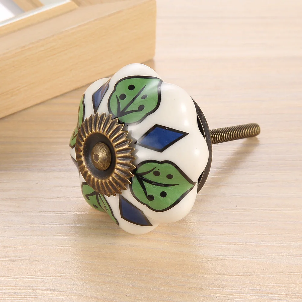 Ceramic Cabinet Knob Retro Style Creative Vintage Drawer Antique Furniture Ceramic Handles Knobs
