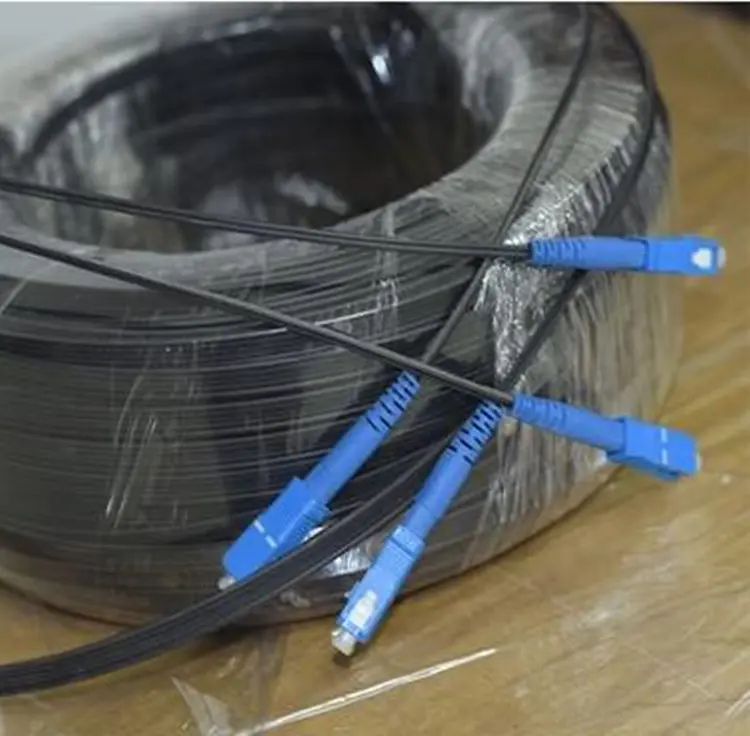 Cable Patchcord SC-SC APC UPC Patch Cord 100 150 200 300 Meters 9/125 SM SX Black Fiber Optic FTTH Drop  Cable