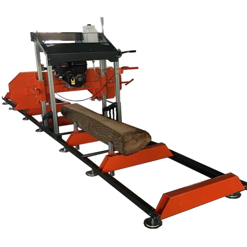 Trailer mounted 31 inch portable band sawmill portable wood cutting machine 15hp petrol engine E-start EPA approved