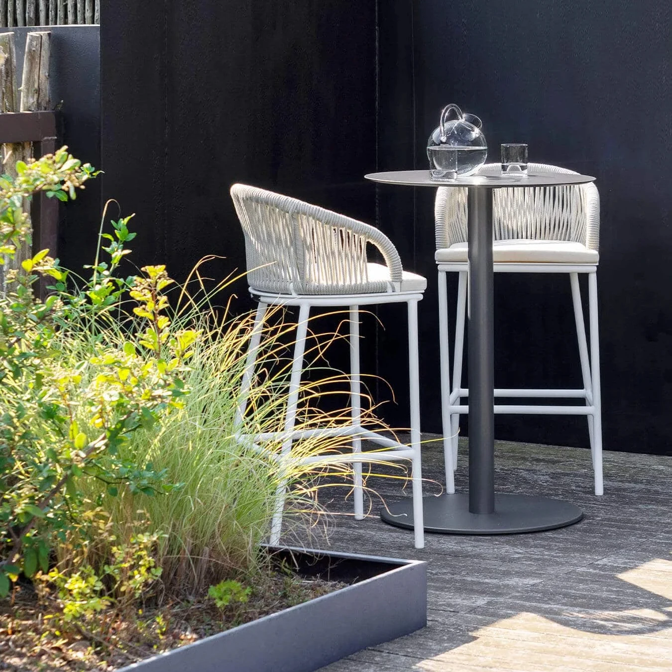 Веревочный тканый открытый балкон барный стул садовый патио набор