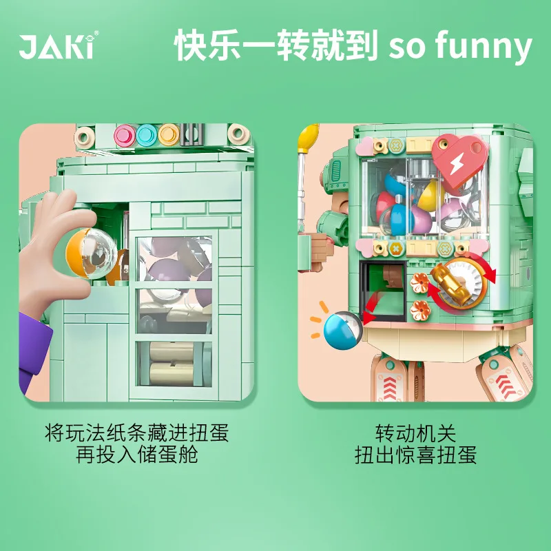 JAKI 8218 Cashapon Machine Robot Building blocks JK Maker Pop game series bricks toy for kids Christmas gift