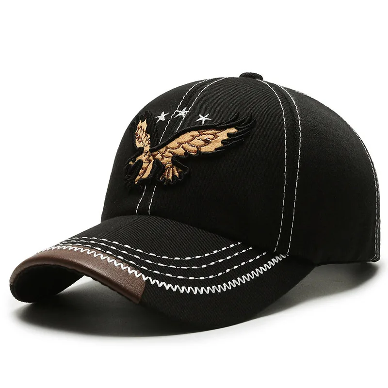 Best selling design eagle embroidered baseball cap  custom logo hat vintage baseball cap