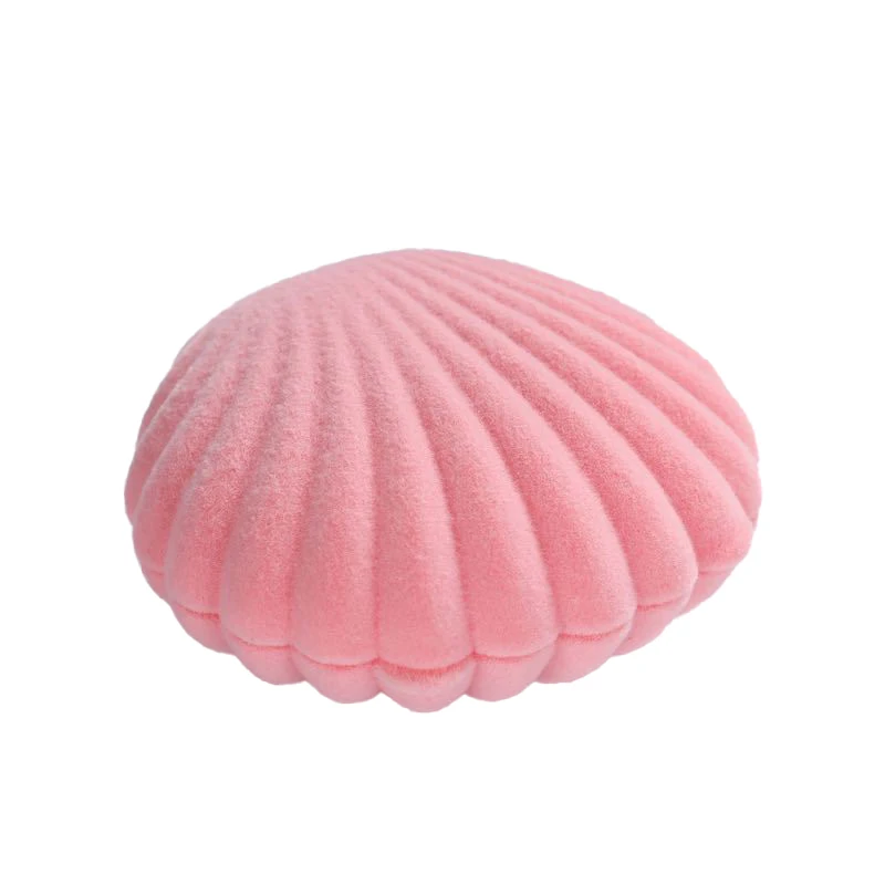 Xinxing Custom Shell Shape Lovely Velvet Wedding Engagement Ring Box For Earrings Necklace Jewelry Display Gift Box Holder