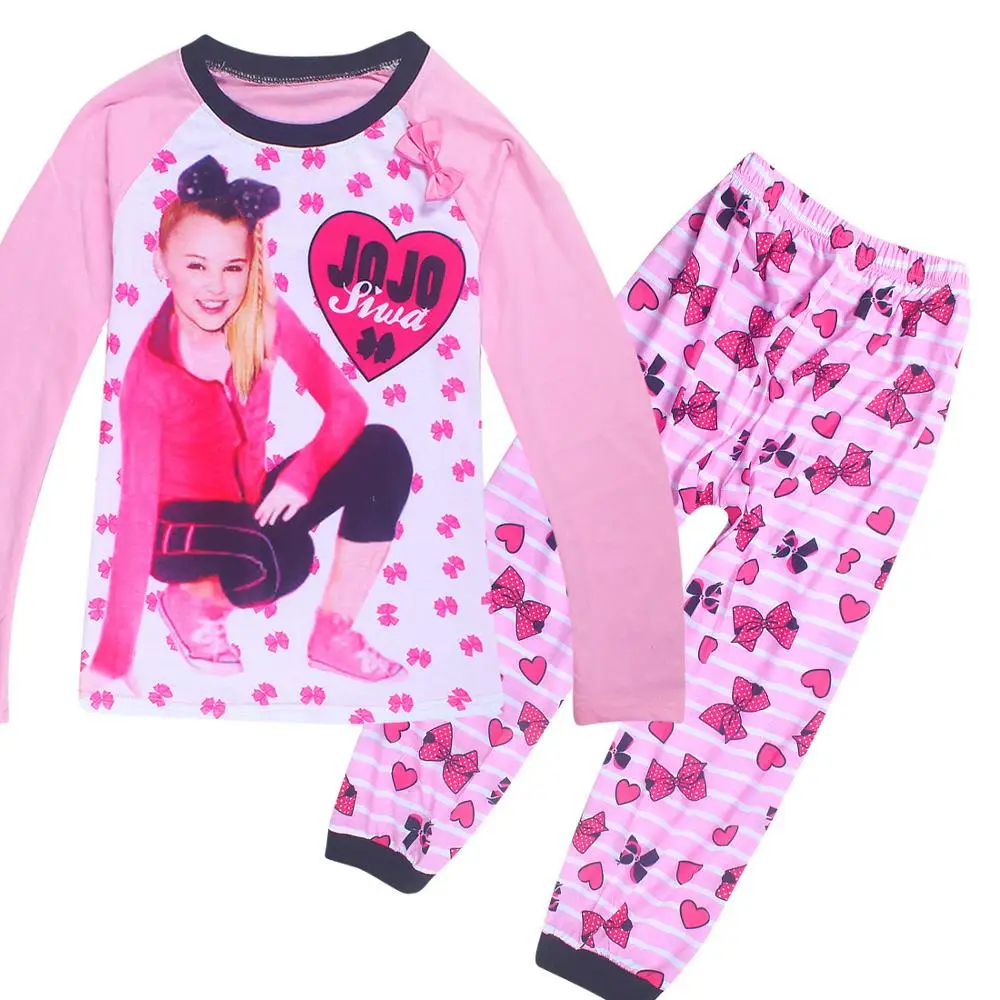  Пижамы для девочек jojo siwa Детская домашняя одежда хлопковые Пижамные