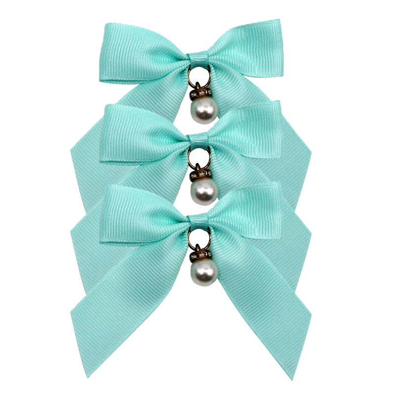 Factory custom 2cm Blue ribbed lead knot with tail hanging drill wrap waist polyester ribbon bow