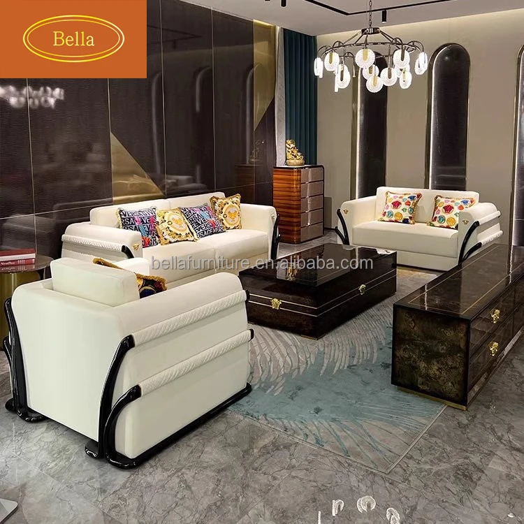 Modern Minimalist Light Luxury Style Designerhome Furniture Fashion Selling Set Leather Sectional Sofa Living Roomsofa