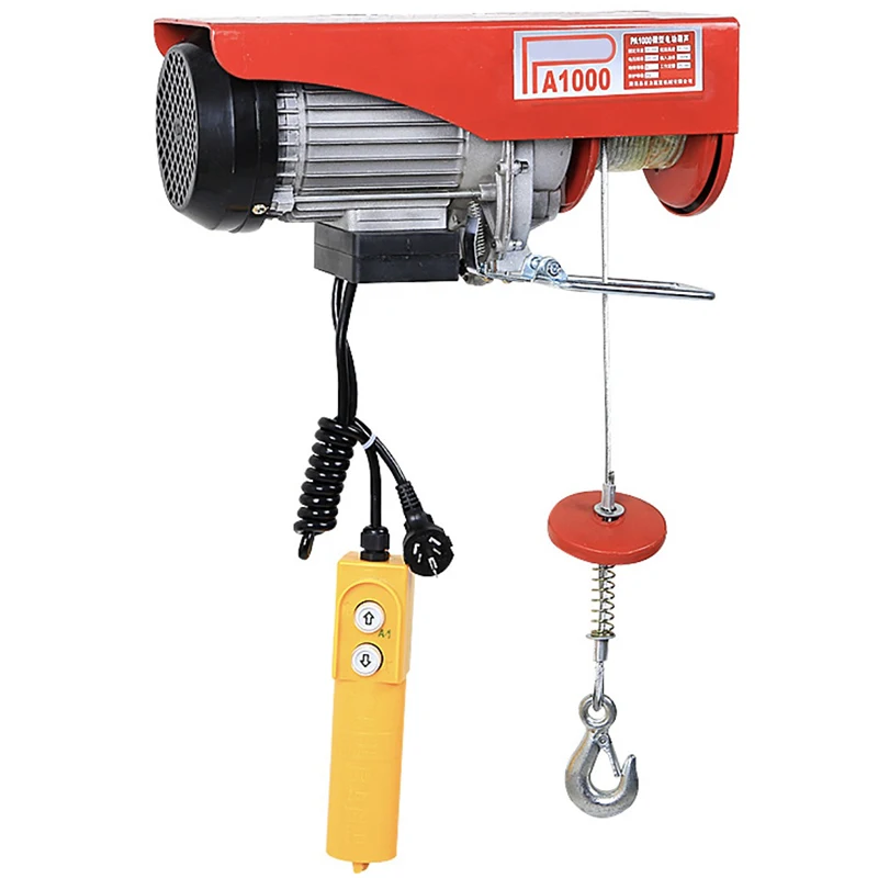 Factory direct supply 1t Micro Electrical Lifting Pulley wire rope crane hoist with remote control winch Mini Construction Hoist