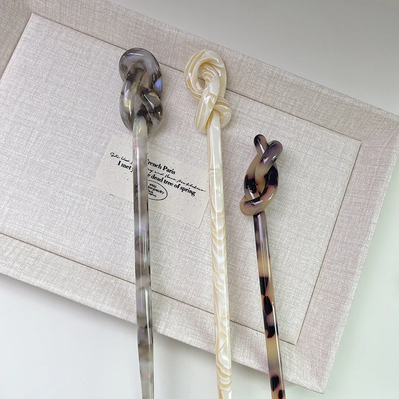 New Design Hair Chopsticks Accessories Hair Sticks Acetate Tortoiseshell Marble Hair Bun Sticks Chinese