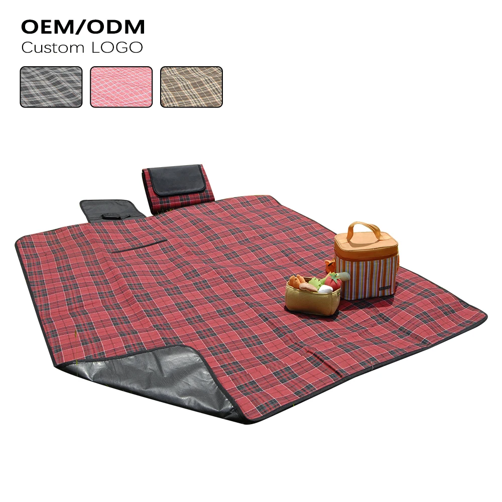 High Quality Foldable Ultralight Luxury Custom Print Logo Soft Picnic Rug Mat Blanket