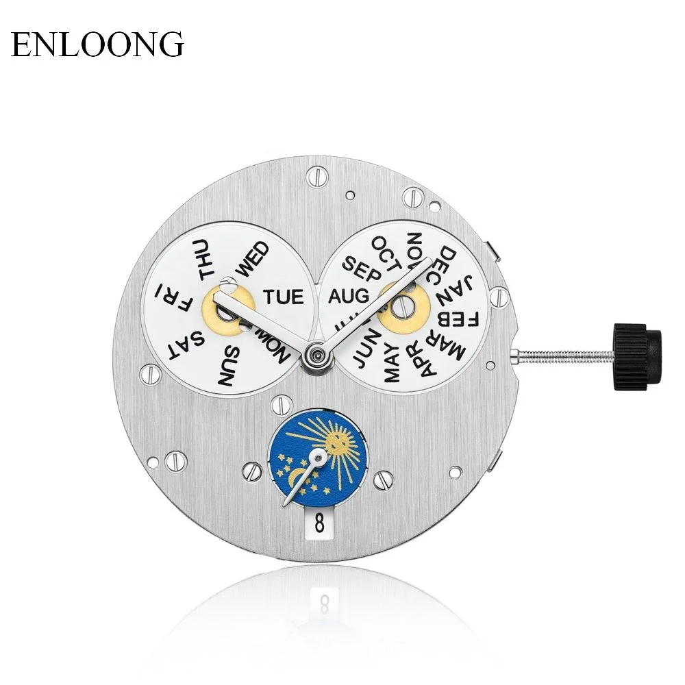 ENLOONG Custom Perpetual Calendar Mechanical Movement OEM Logo Engrave Custom Rotor Complicated Watch Movement Automatic
