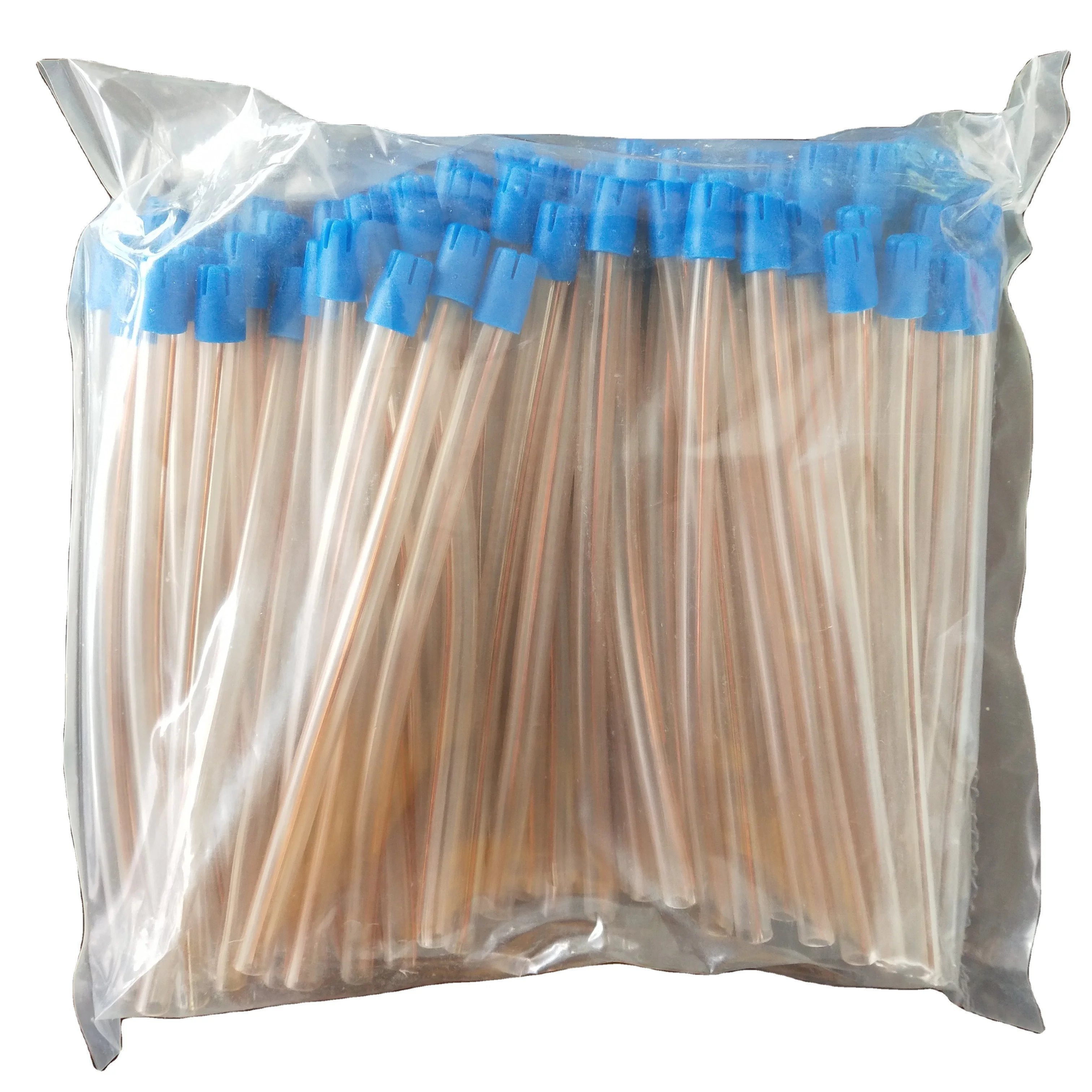 medical supplies dental pelotte saliva ejcctor transparent and blue 15 cm
